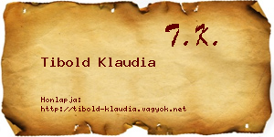 Tibold Klaudia névjegykártya