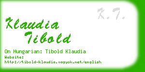 klaudia tibold business card